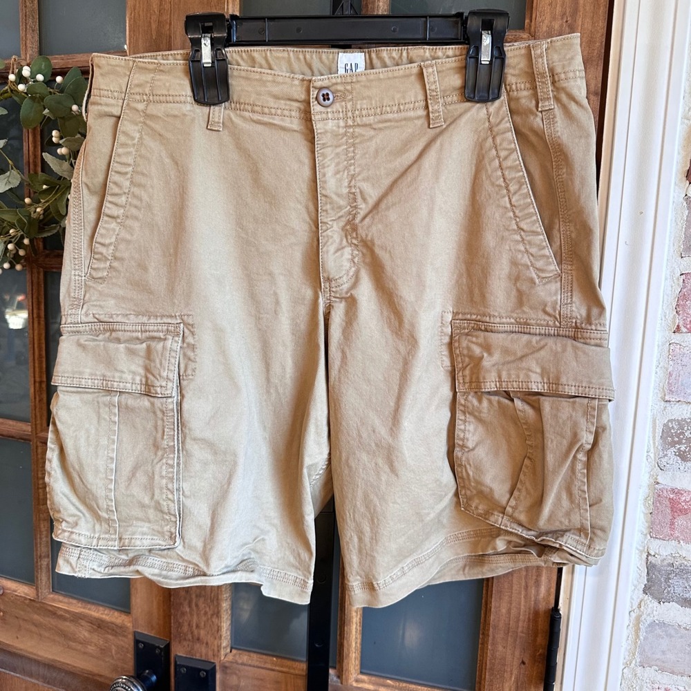 Gap Cargo Shorts Men Khaki Stretch Twill Utility Gorpcore Casual Classic 36